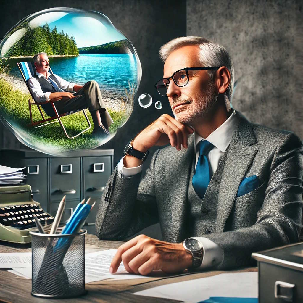 đź”´Prudence: Keeps Your Ego in Check and Your Feet on the Ground 1 Over worked man thinking about relaxing in moderation